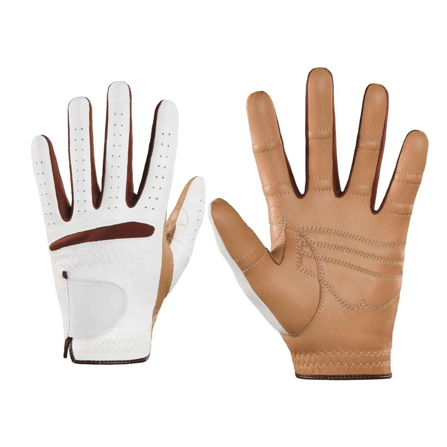 Leather Palm And Synthetic Back Women's Relax Grip Glove With Caramel