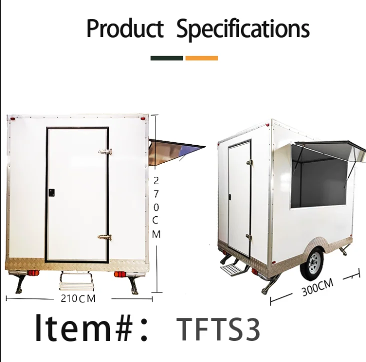 Used Food Trailer With Full Kitchen Equipment Customized Food Truck Food Carts For Bbq And Ice