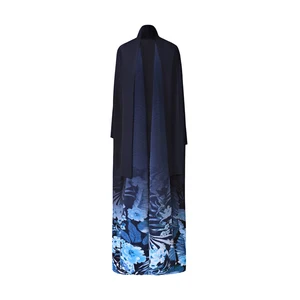 Printed Miyake Abaya Graceful Design Polyester Fashion Arab Muslim Abaya Floral Women's Printed Robe