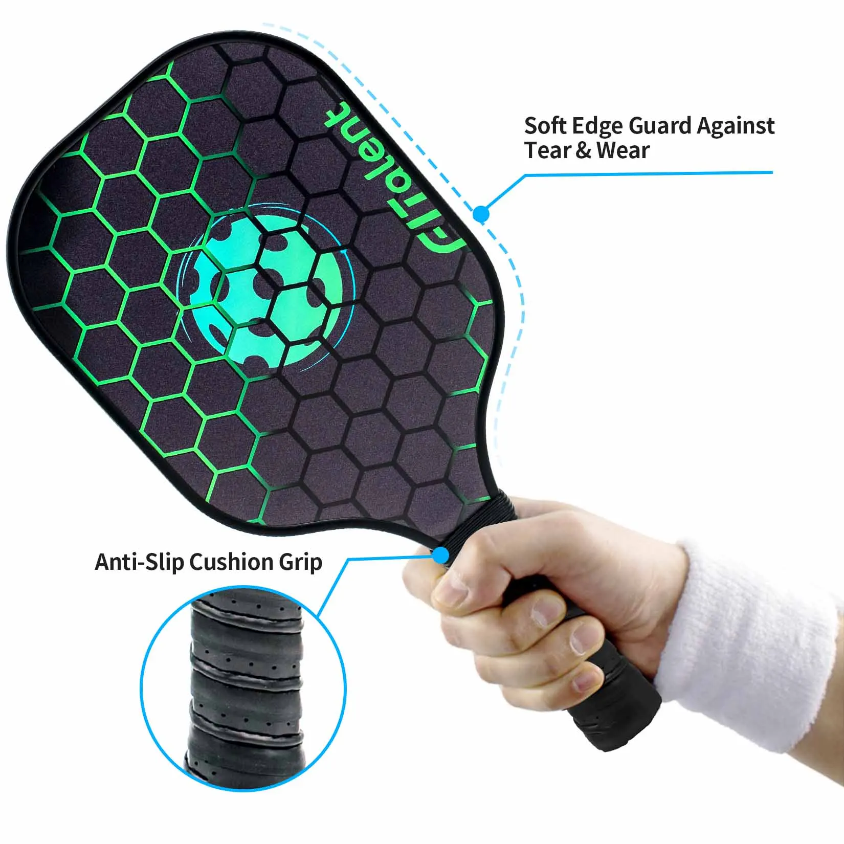 Outdoor Fashion Pickleball Paddle Usapa Approved Carbon Fiber Pickleball Paddle Set With 2