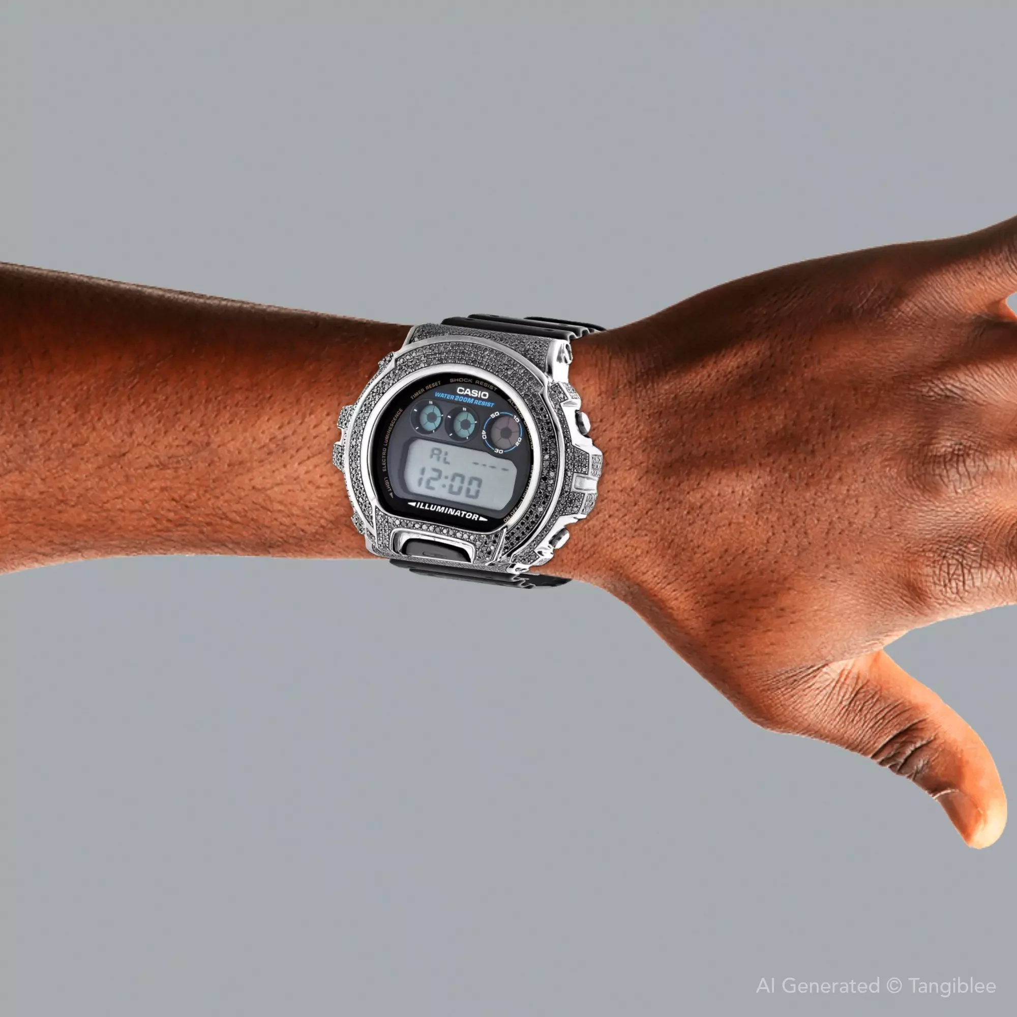 925 Sterling Silver Watch Solid Silver Plated Watch Moissanite