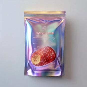 Custom Holographic Mylar Stand-Up Food Pouch Packaging PET Plastic Zipper-Smell Proof for food snack and Electronic Products