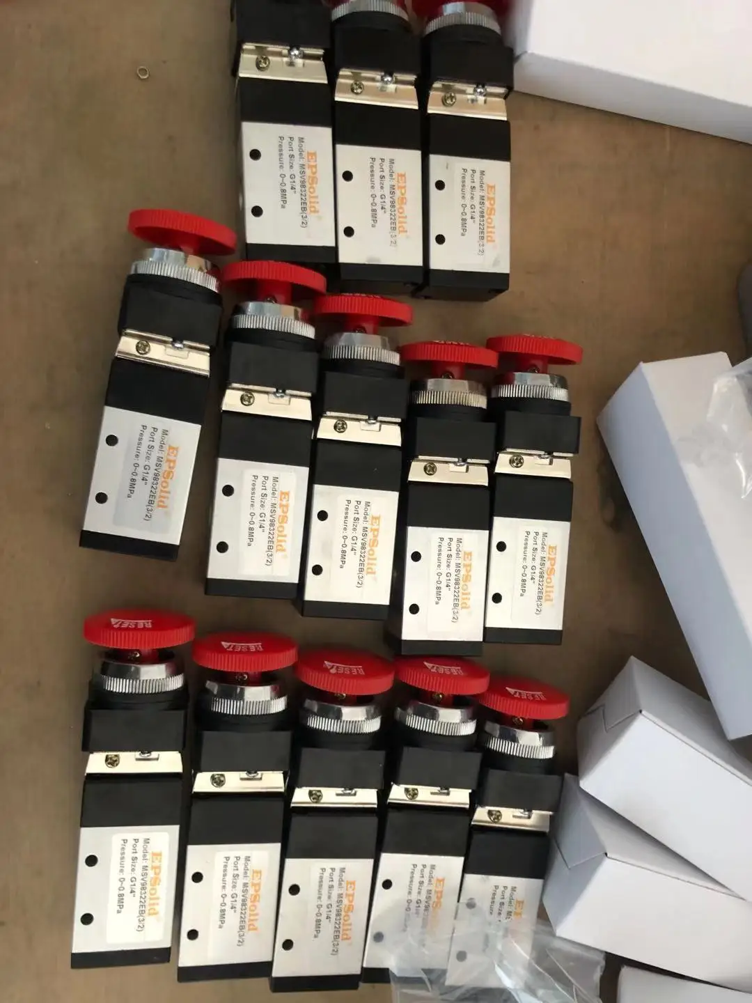 MSV98322EB 3/2 Way Manual Control Pneumatic Valve - Red 1/4
