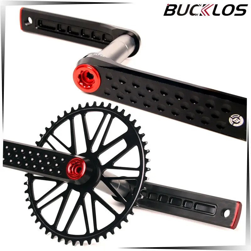 BUCKLOS 170mm Crank Arm Set Spindle 29mm Single and Double Chainring Aluminum Alloy Bicycle