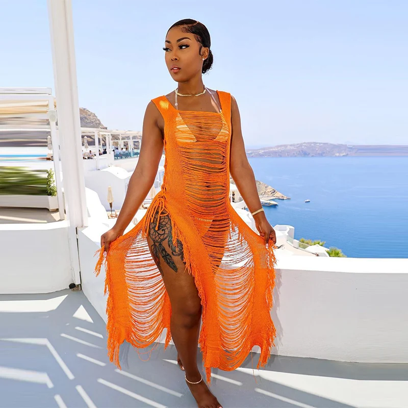 Spf Dress New Sexy Beach Cover Up Crochet White Swimwear Dress