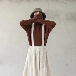 Stylish 100% Linen Casual Breathable Split Apron Dress with Pockets Cooking Gardening Cozy Kitchen Apron Available Big Size