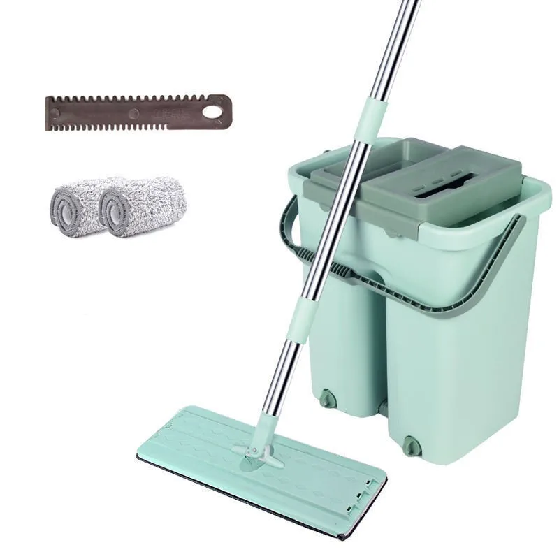 Hand Free Mop Bucket,And Squeeze Upgrade 7 Scrapers Mop Bucket With ...