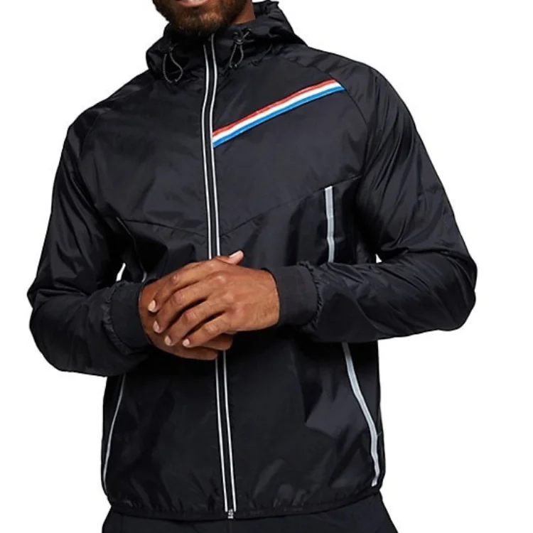 Custom Men's Polyester Reflective Windbreaker Jacket Vintage  Waterproof Windbreaker Beach,White Navy Khaki Windbreaker