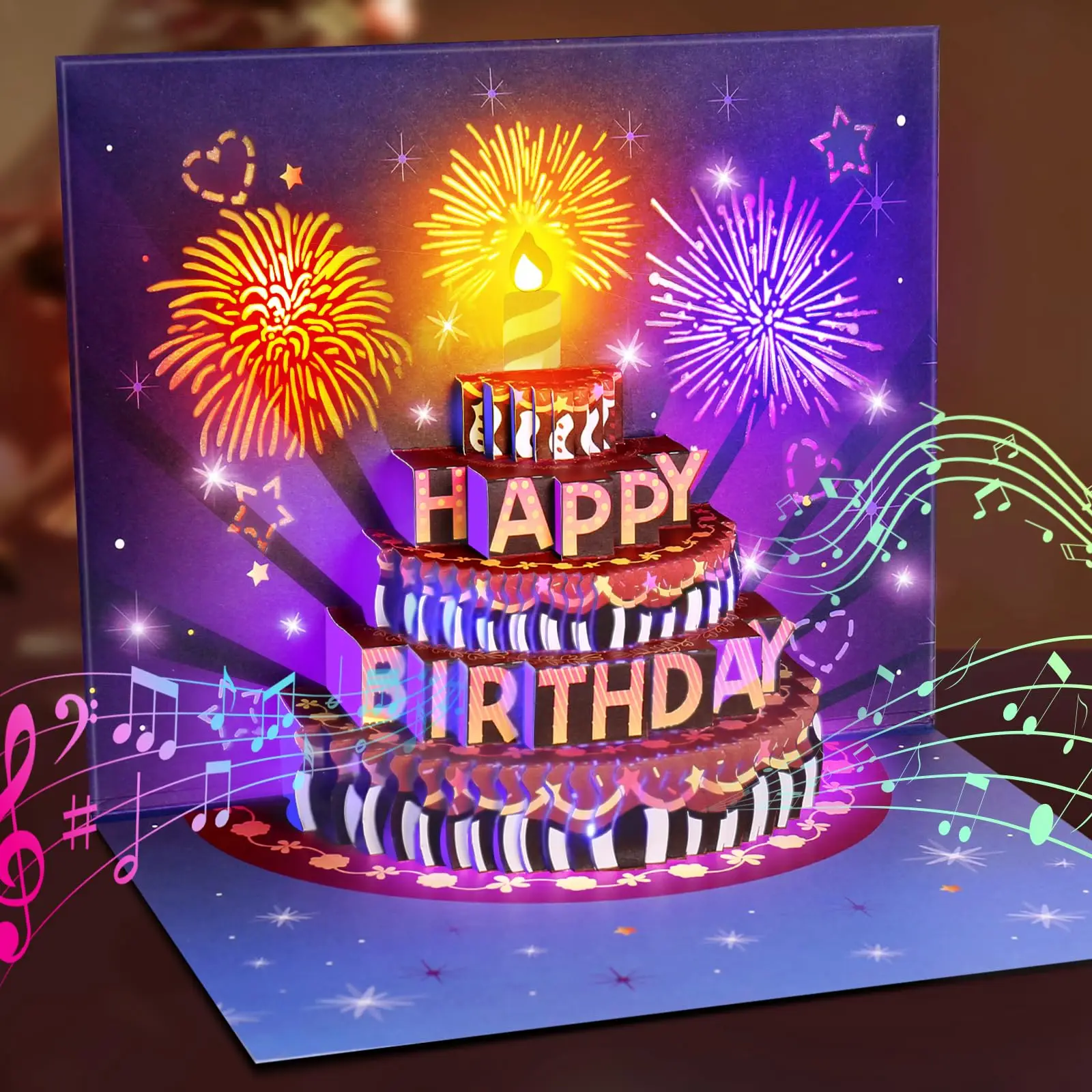 3D Pop up Birthday Cards with Sound & Light - Happy Surprises