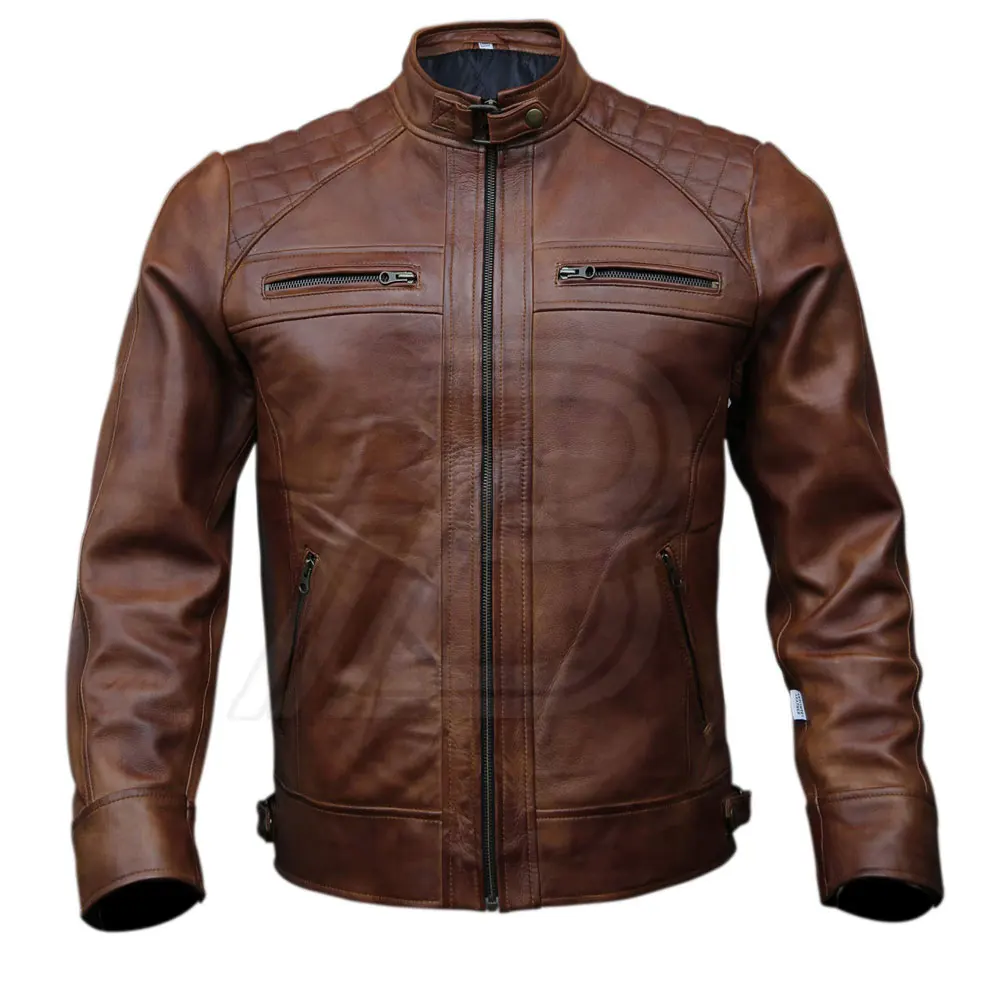 Waterproof Leather Biker Jacket For Sale Top Quality Design Customized