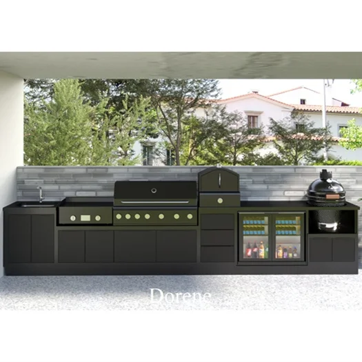 2024 Hot Sale Dorene High End Complete Outdoor Play Kitchen with Bbq Equipment