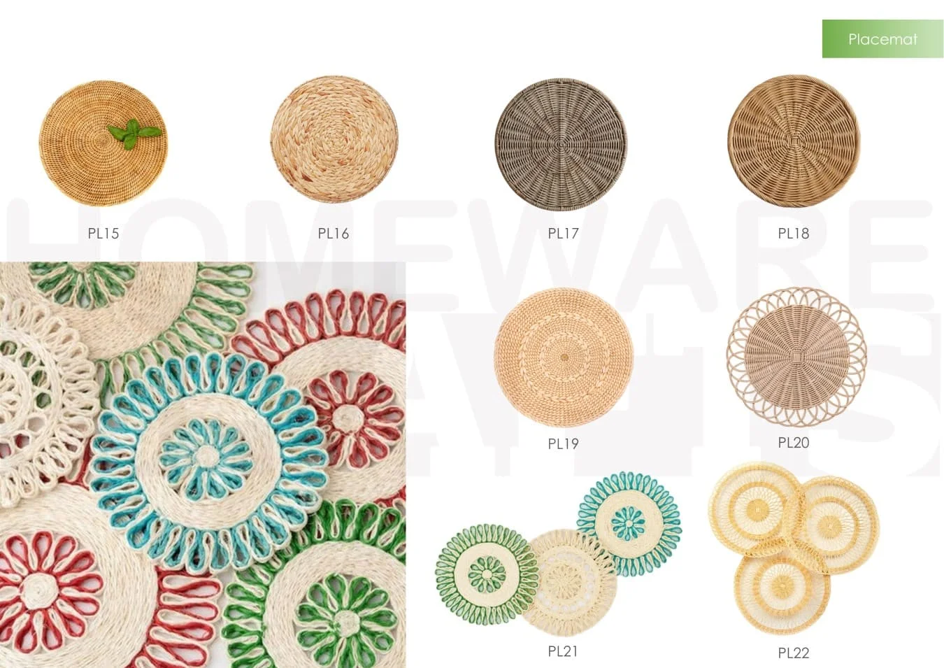 Hot!!!! 2023 Placemat Bamboo Charger Plate Woven Coasters Wicker