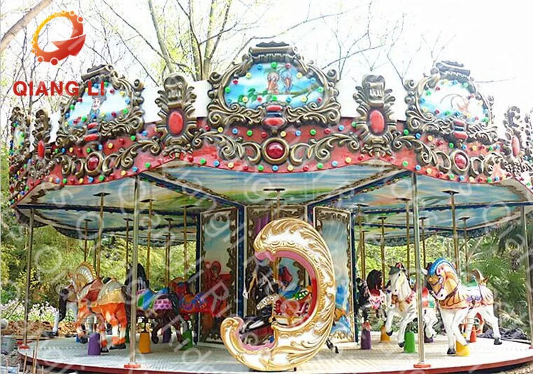 Kids Playground 12 Seats Carousel Amusement Park Theme Merry Go Around ...