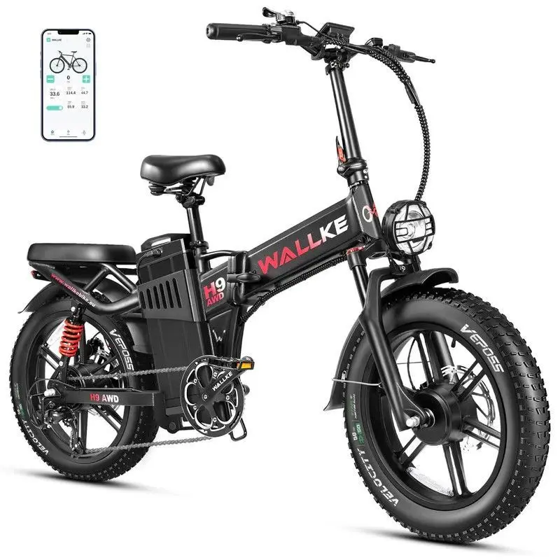 E-Bike Wallke H9 20 Zoll Elektrofahrrad für Erwachsene mit 48V 40Ah 60Ah Akku