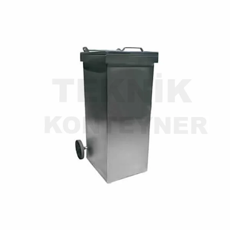 240 Liter Metal Waste Container with Cover Garbage Container Waste ...