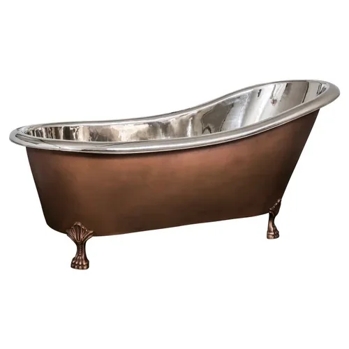 Copper Bathtub Olive Green Exterior Brass Clawfoot Legs Bathtub With