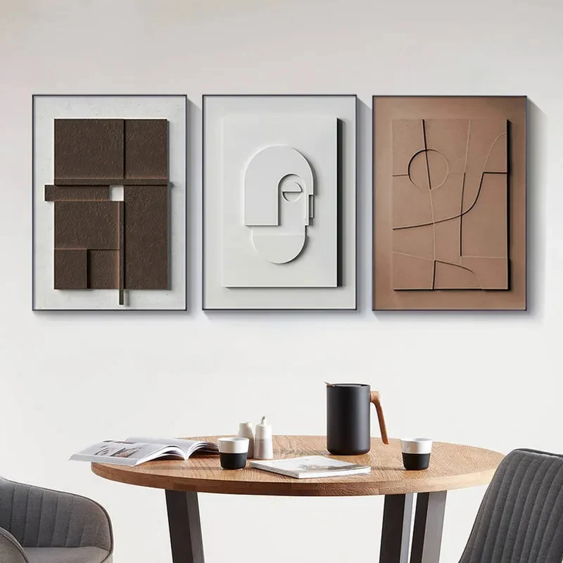 Geometric Canvas Wall Art Painting Japandi 3 Pieces Wall Decor Painting ...