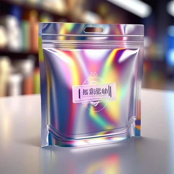 Custom smellproof 3.5 250g Holographic Mylarbag Stand-Up Pouch PET Plastic Zipper Smell Proof for food snack Electronic Products