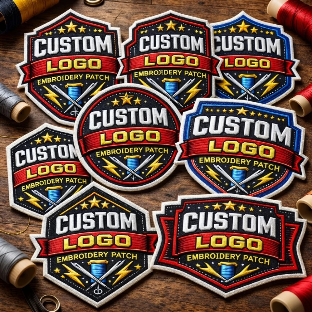 Italian Custom 3D Embroidered Patches | High Quality Iron on & Loop Sew-On Flower/Heart Logo Patches
