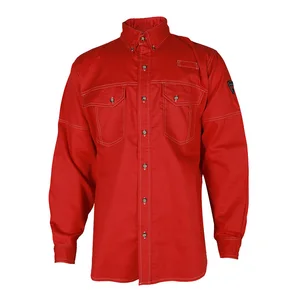 High Quality 100% Cotton Long Sleeve FR Welding Red Work Shirt