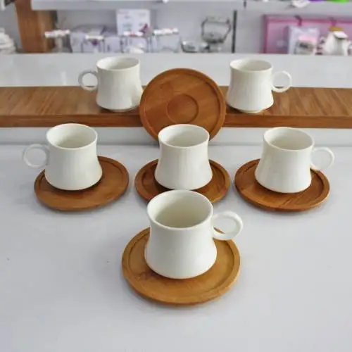 TURKISH Set of 6 Coffee Cups WHOLESALE BEST PRICE Coffee Cups Set BAMBOO SET From Turkish Manufacturer Producer