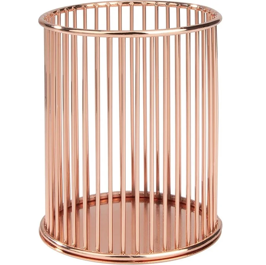 Customized Text Red Color Metal Pen Holder Best for Offices With Sizes of 8D X 8W 11H Centimeters