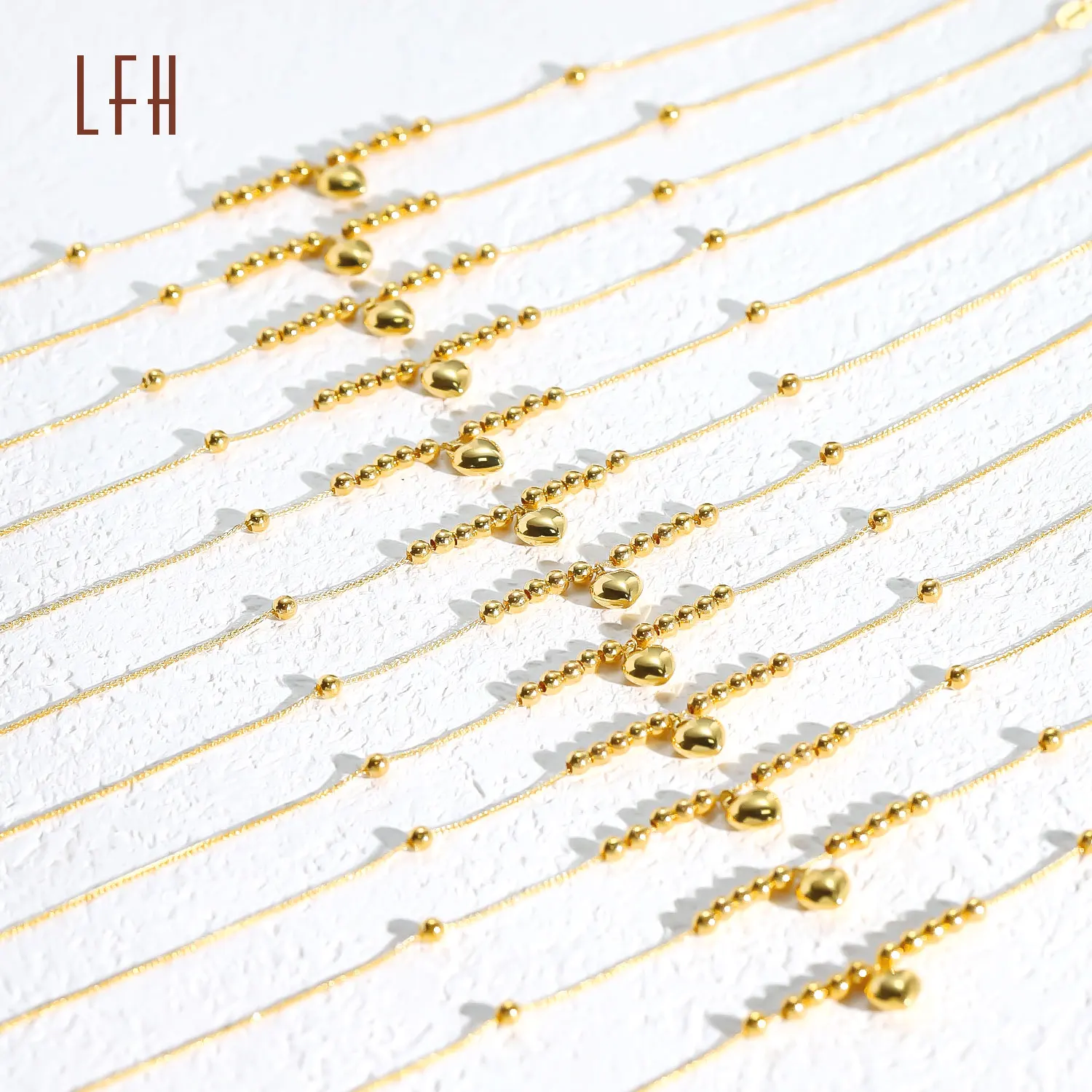 18K Solid Gold Heart Bracelet - Pure Au750 Gold Jewelry for Men 