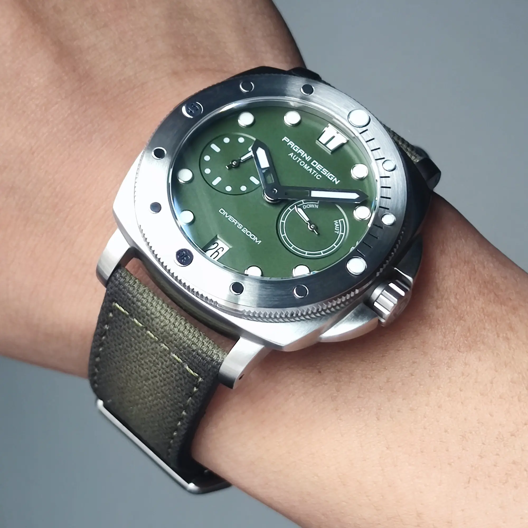 PAGANI DESIGN 1767 NEW Mens Sports Automatic Mechanical Watches Sapphire Stainless Steel 20Bar Diving Clock Montre Homme