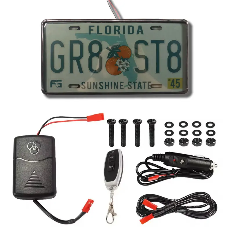 American Car Remote Control License Plate Hider Cover Disappears Black