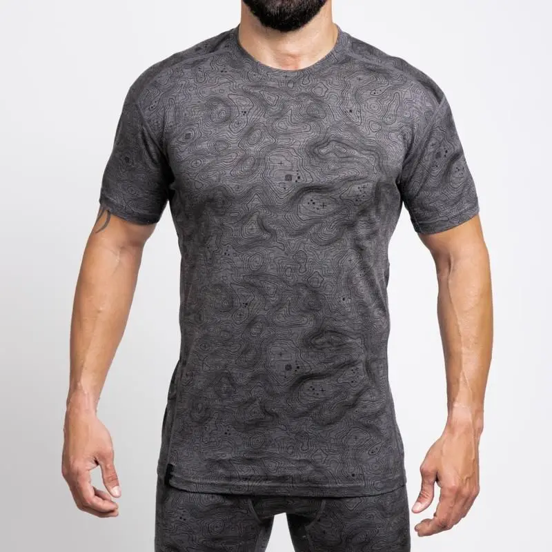 Camouflage Army Green Pattern Design Slim Fit Cotton T Shirt for Men With Custom Logo