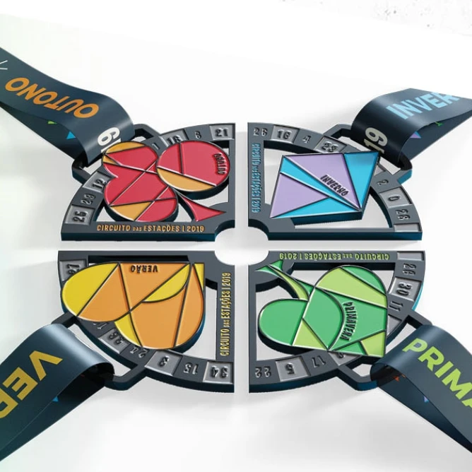 Custom Soft Enamel Design High Quality 5K Running Marathon Customized Antique Puzzle Medals