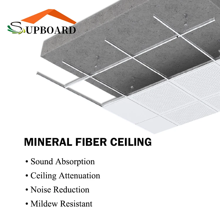 Cheap Interior Building Finishing Heat Resistant Mineral Fiber Ceiling Materials in Hospital