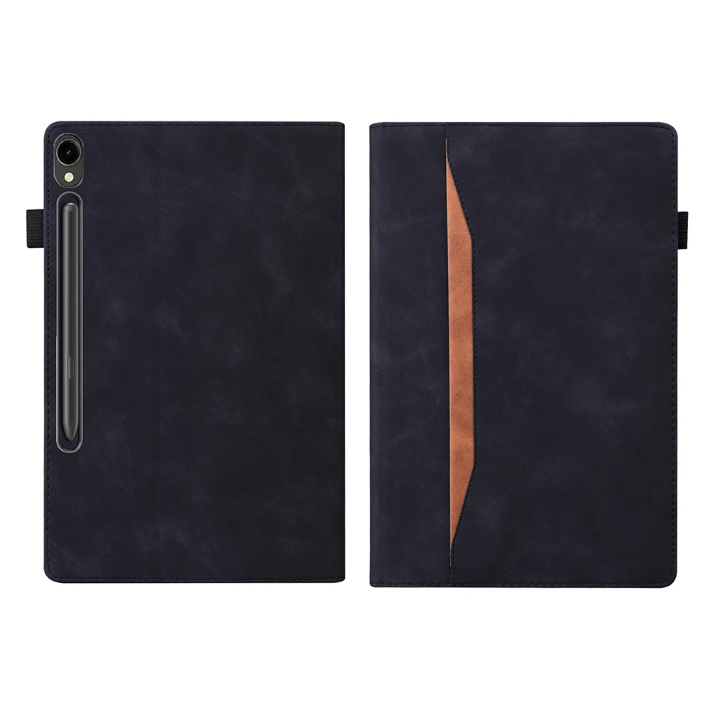product matte contrasting color protective case for samsung tab s10 fe tablet a9 11 with card holder leather case laudtec-4