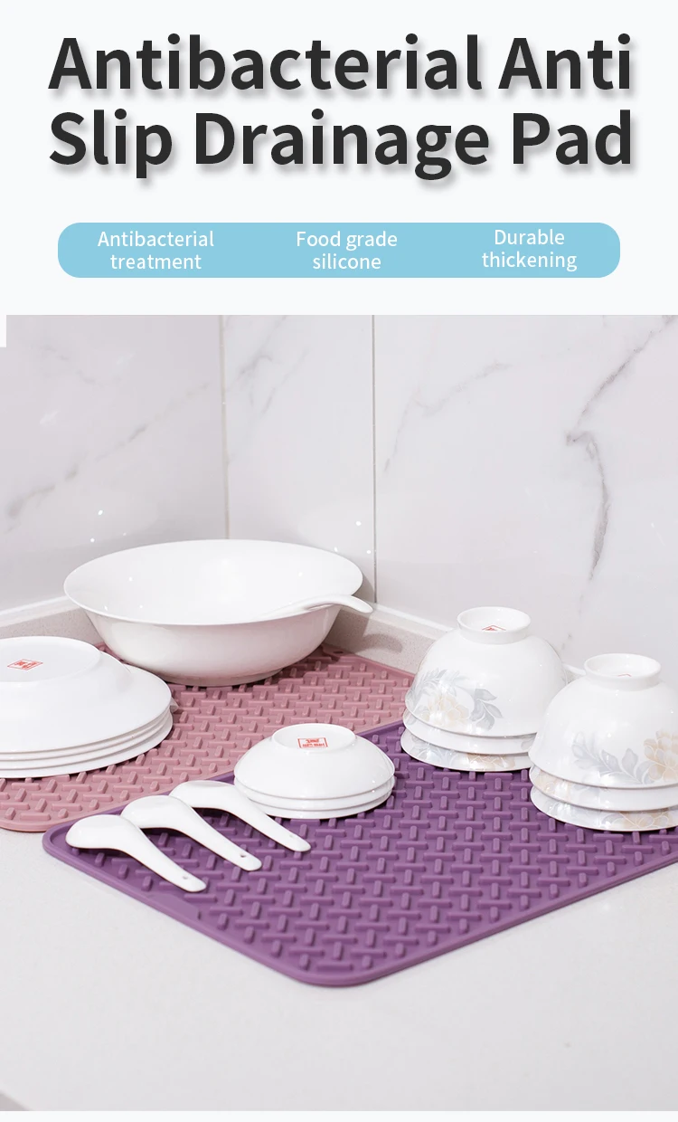 Waterproof Large Silicone Dish Drying Mat Heat Resistant Drying Mat