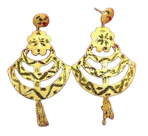 Handmade Women's Vintage Micro Gold Plated Alloy Necklace Set with Strand Chains Great for Wedding & Party Wear Gift Idea