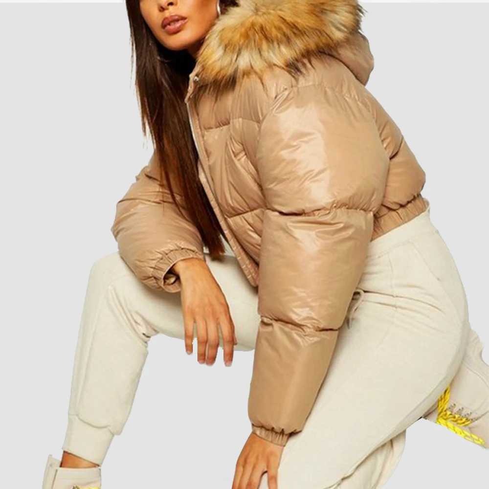 Winter New Arrival Down White Crop Women Puffer Jacket New Design Women