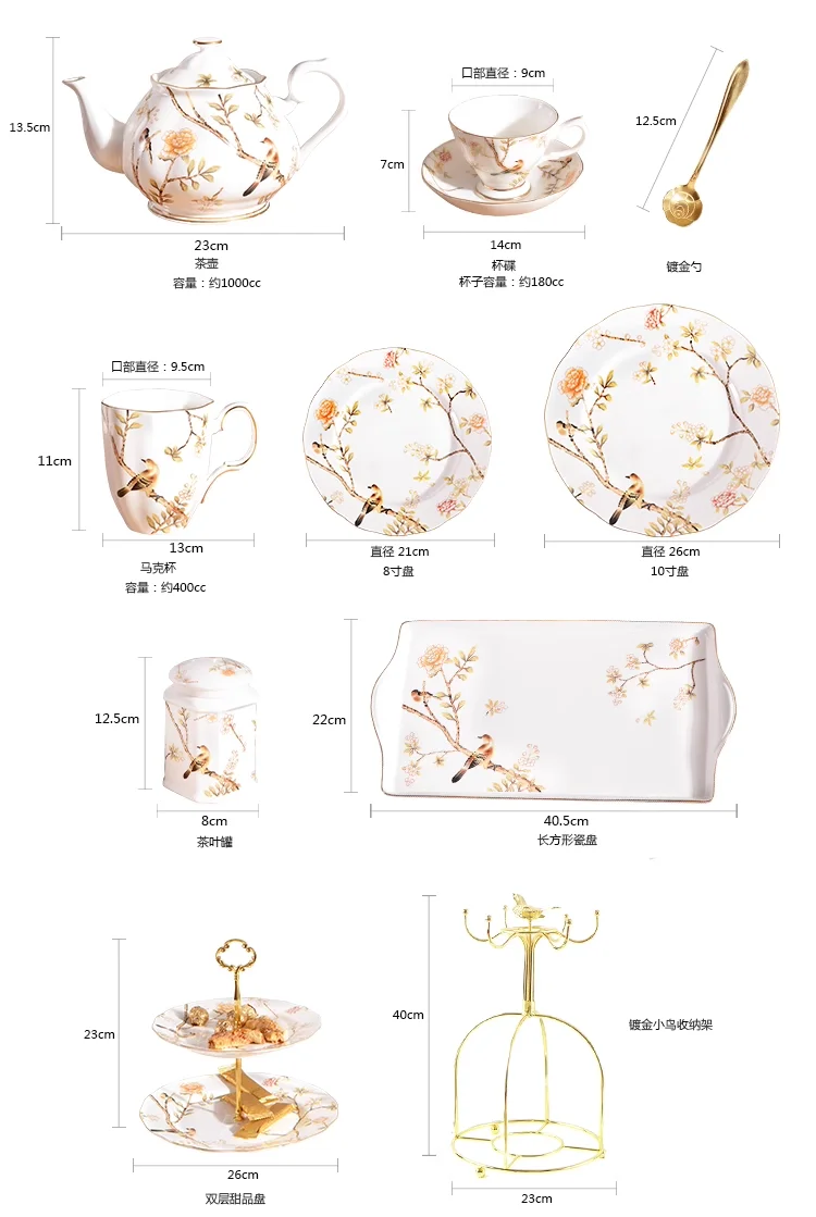 Porcelain Teapot With Lid Vintage Ceramic Tea Pot With Filter for Tea Coffee Water Teaparty Home,34oz factory