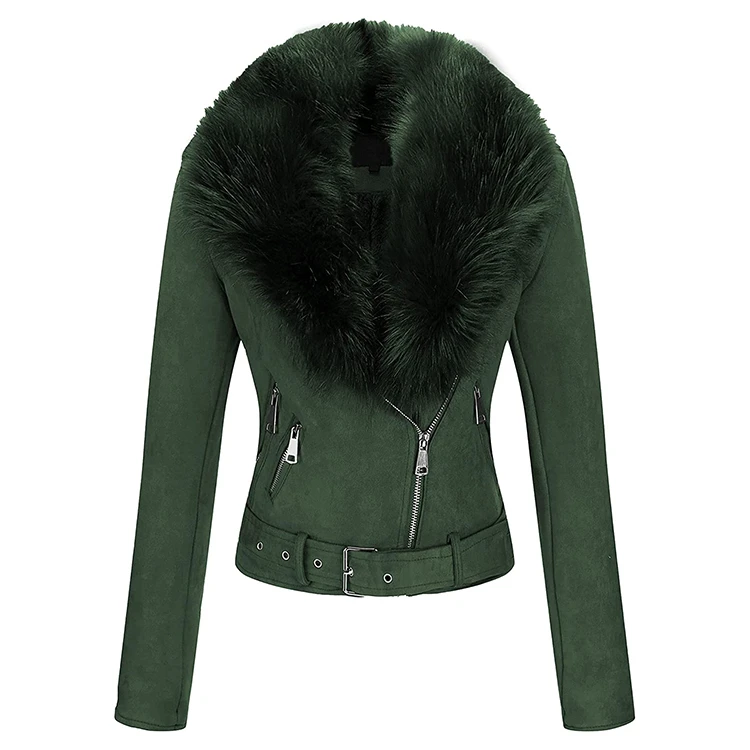 Customized High Quality Ladies Leather Jacket With Fur Collar Reversible And Waterproof Design Women
