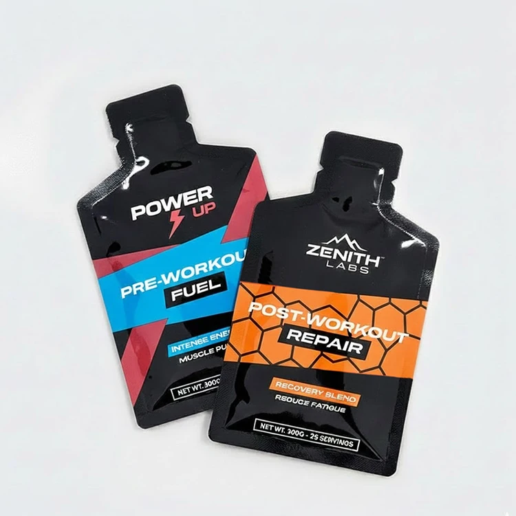 Custom Recyclable Juice Pack Heat Seal Energy Gel Sachets | Eco