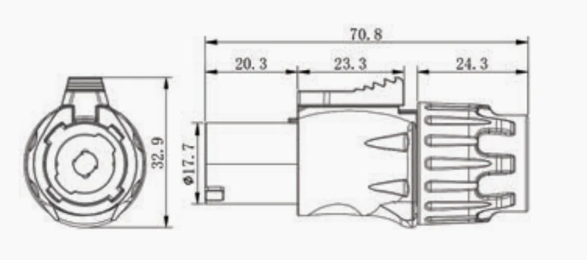 IP65 4-Pin Female Speaker Connector Glass Reinforced Alloy Nylon Housing with 3P Male for 6-15mm Cable Copper Rated Current 30A