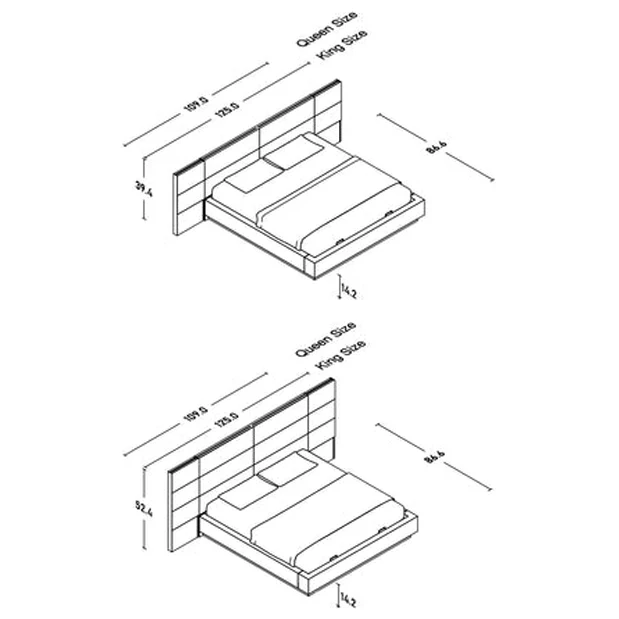 Hotel Furniture Set Modern Luxury Upholstered Solid Frame Bed With