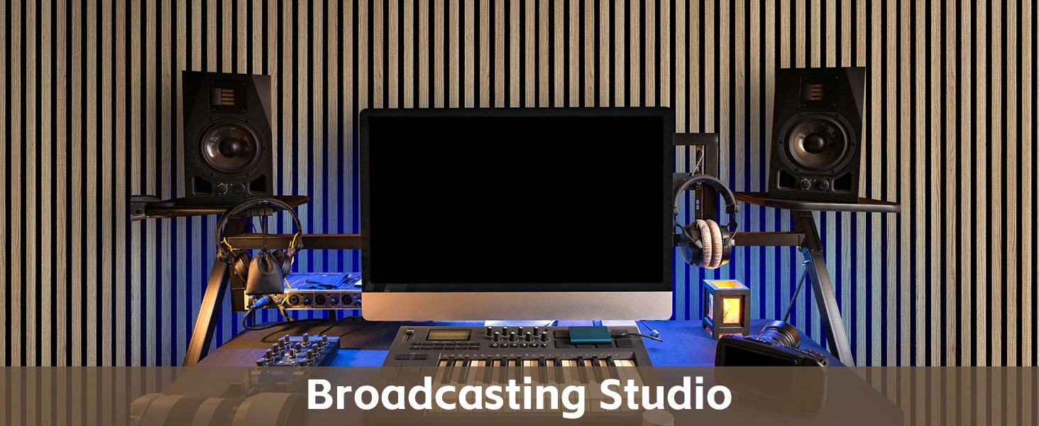 2-Pack 3D Textured Acoustic Wood Panels Walnut 47.3 X 23.6x 0.62 Inch Soundproof Wall Acoustic Slat Wood Panels factory