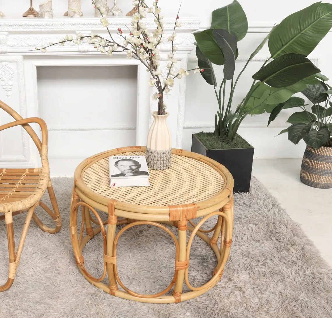 Hotsale Round Rattan Coffee Table Round Coffee Table Vintage Natural ...