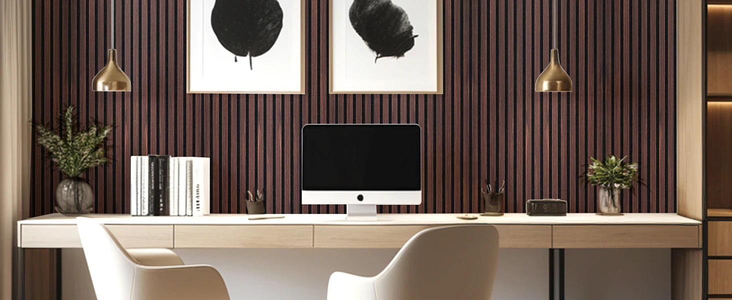 Factory Large Acoustic Slat Wood Panels for Interior Ceiling Wall Decor Soundproof Noise Reduction for Living Room and Bedroom factory