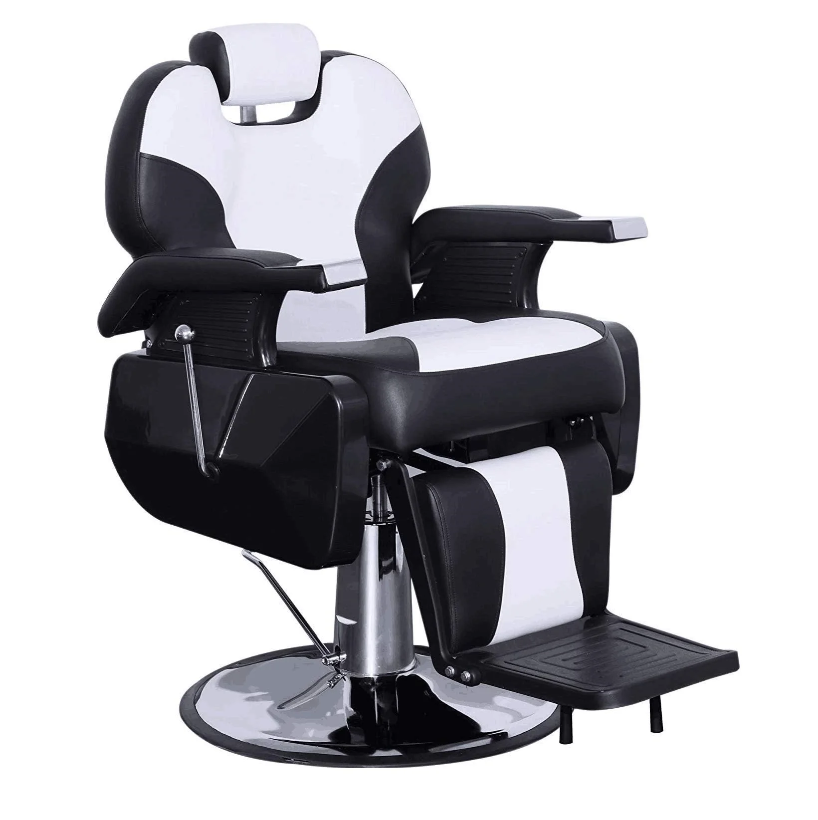Best Quality Hydraulic Height Adjustable Leather Barber Chair White And