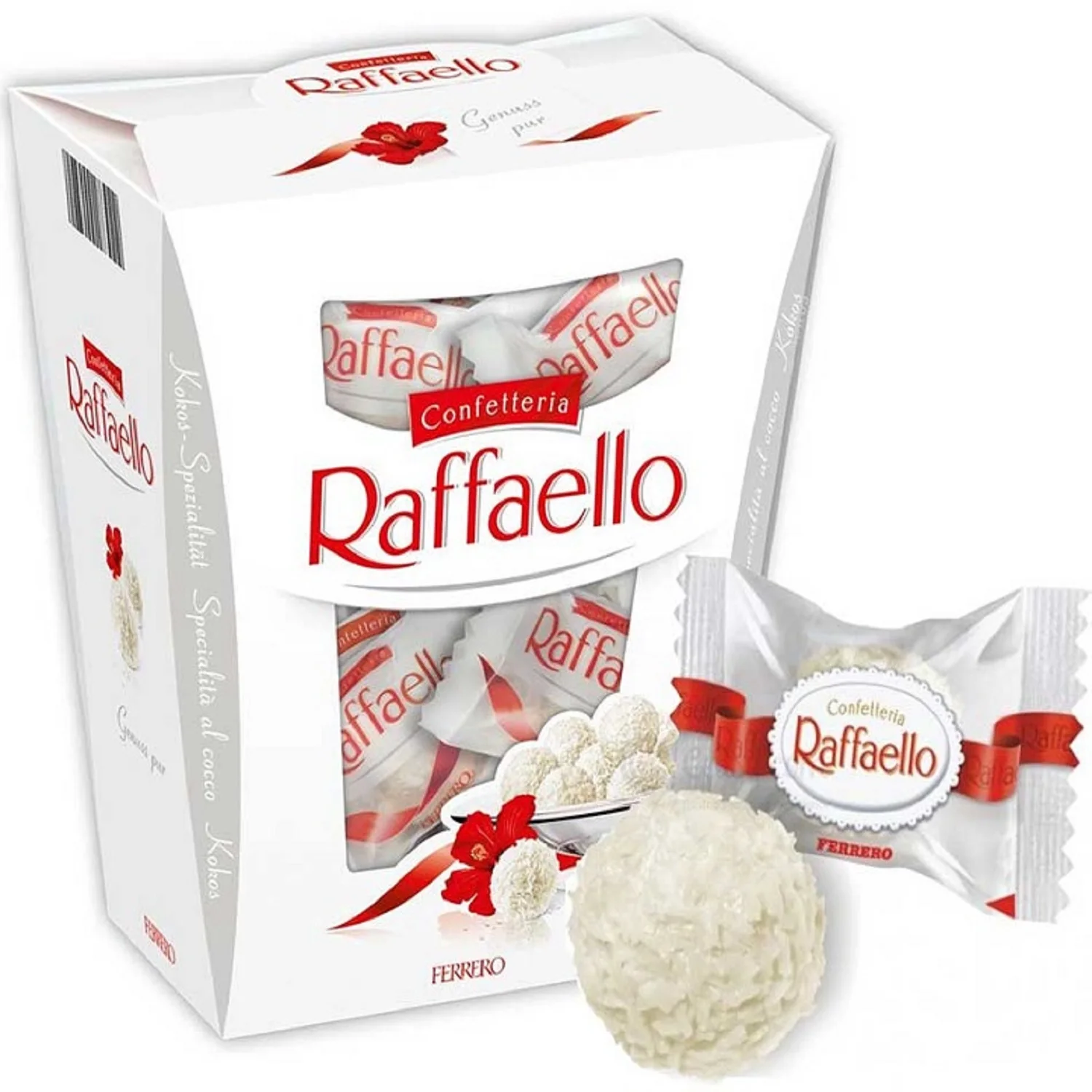 Рафаэлло сколько грамм в коробке. Шоколад Ferrero Raffaello. Рафаэлло Confetteria. Confetteria Raffaello белый шоколад. Коробка конфет Рафаэлло.