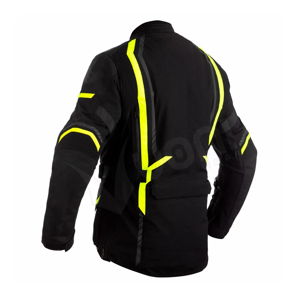 Mens Black Textile Cordura Waterproof Motorcycle Motorbike Coat Jacket