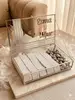 Silver Glass Box -100 pcs Chocolate with Paper + 300 gr Dragess