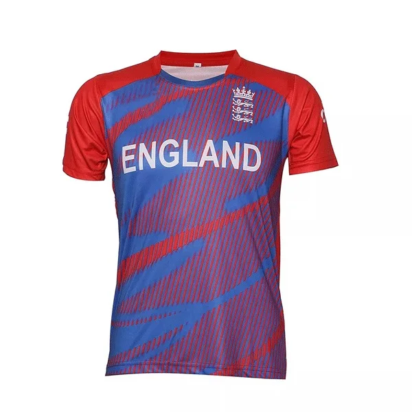 Manufacturer Pakistan Custom Team Name Player Name Cricket Jerseys Front Sublimation Printed 100% Polyester Short Sleeve Washed