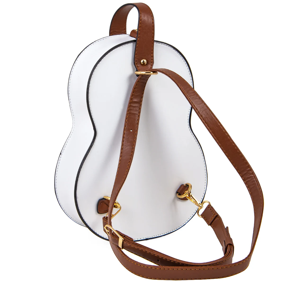 Violin Shaped Vegan Leather Bag Multipurpose Shoulder Bag Backpack
